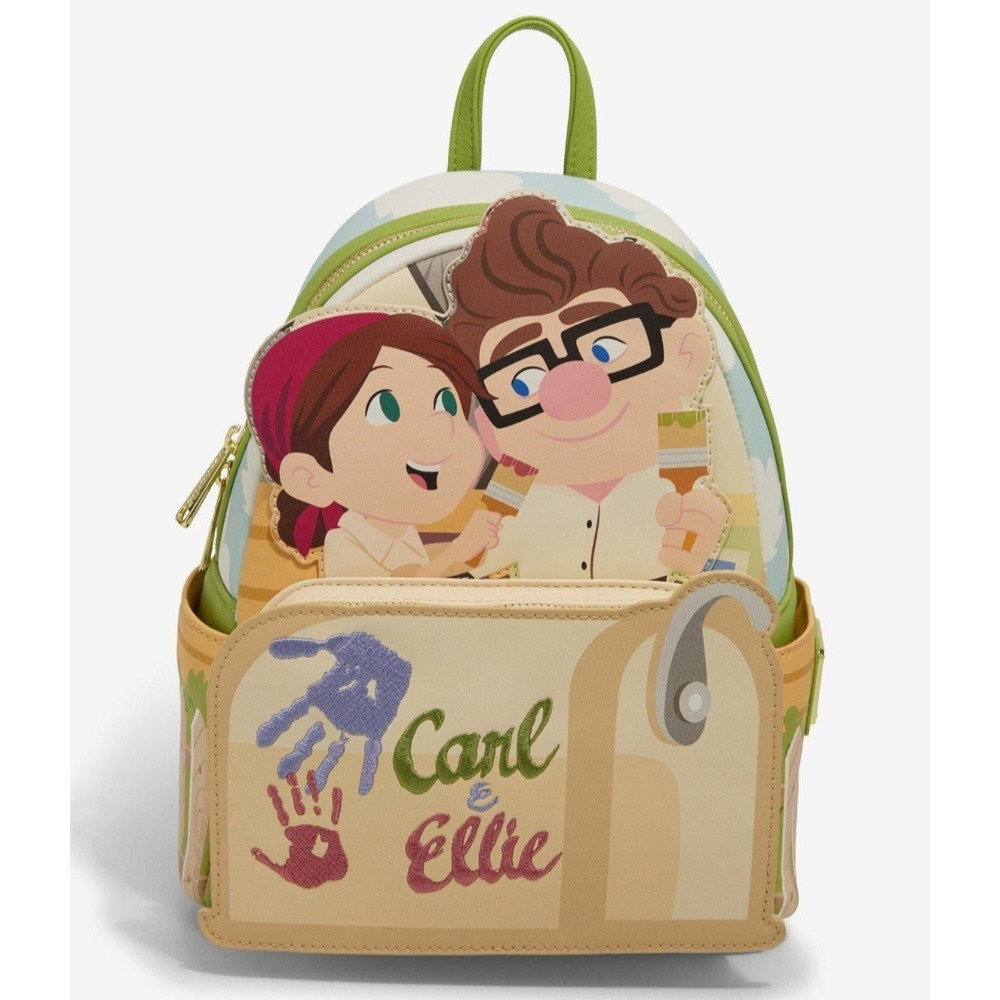 NEW! Loungefly Disney Pixar Up Carl & Ellie Mailbox Paint Backpack & WALLET SET! - Picture 2 of 8